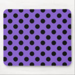 Schwarze Polka-Punkte auf Lavendel Mousepad<br><div class="desc">Schwarze Polka-Punkte auf Lavendel</div>