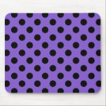 Schwarze Polka-Punkte auf Lavendel Mousepad<br><div class="desc">Schwarze Polka-Punkte auf Lavendel</div>