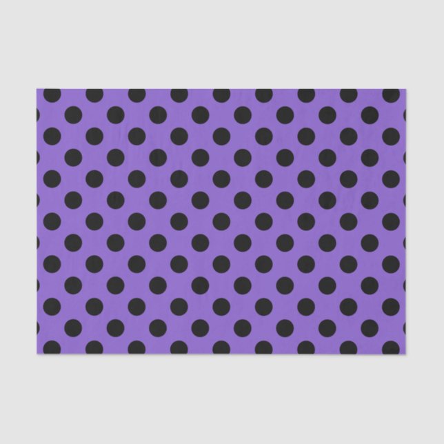 Schwarze Polka-Punkte auf Lavendel Seidenpapier (Vorderseite)