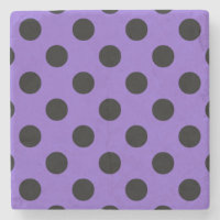 Schwarze Polka-Punkte auf Lavendel