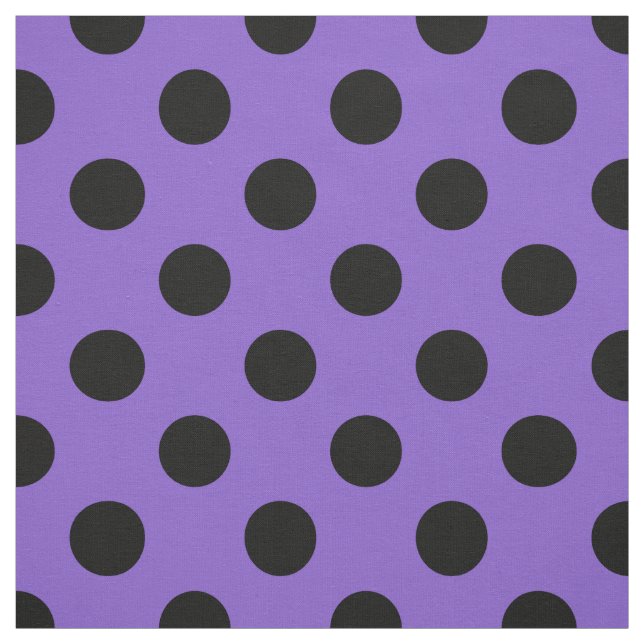 Schwarze Polka-Punkte auf Lavendel Stoff (Muster)
