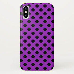 Schwarze Polka Punkte auf lila Case-Mate iPhone Hülle