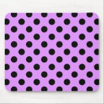 Schwarze Polka-Punkte auf Lila Mousepad<br><div class="desc">Schwarze Polka-Punkte auf Lila</div>