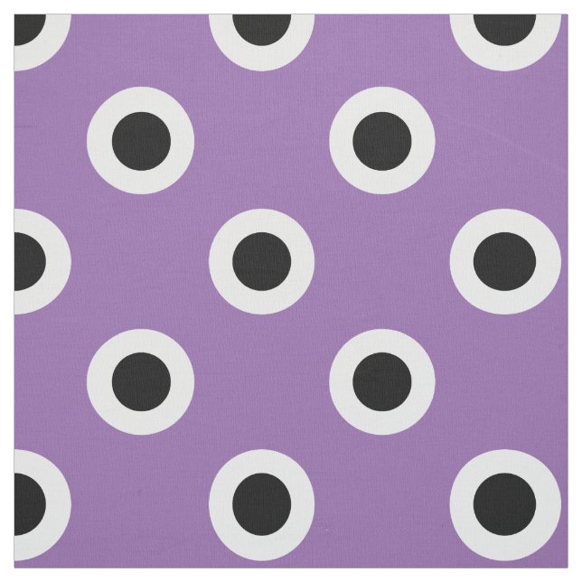 Schwarze Polka Punkte auf Lila Stoff (Muster)