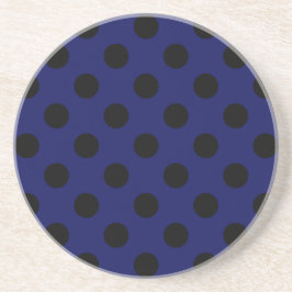 Schwarze Polka Punkte auf marineblau Getränkeuntersetzer
