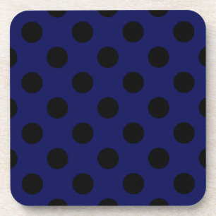 Schwarze Polka Punkte auf marineblau Getränkeuntersetzer