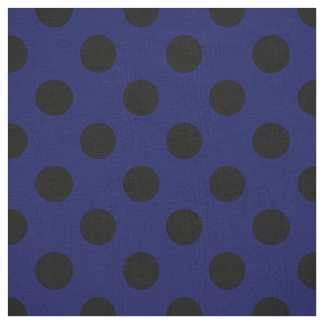 Schwarze Polka Punkte auf marineblau Stoff (Muster)