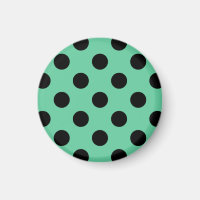 Schwarze Polka Punkte auf Minzgrün