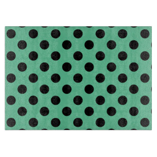 Schwarze Polka Punkte auf Minzgrün Schneidebrett