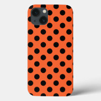 Schwarze Polka Punkte auf orange Case-Mate iPhone 