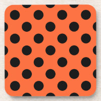 Schwarze Polka-Punkte auf Orange