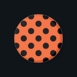 Schwarze Polka-Punkte auf Orange Magnet<br><div class="desc">Schwarze Polka-Punkte auf Orange</div>