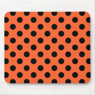 Schwarze Polka-Punkte auf Orange Mousepad