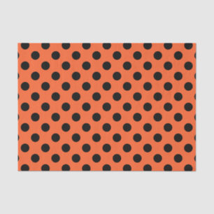 Schwarze Polka-Punkte auf Orange Seidenpapier