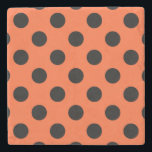 Schwarze Polka-Punkte auf Orange Steinuntersetzer<br><div class="desc">Schwarze Polka-Punkte auf Orange</div>