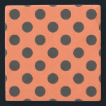 Schwarze Polka-Punkte auf Orange Steinuntersetzer<br><div class="desc">Schwarze Polka-Punkte auf Orange</div>