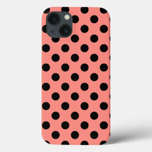 Schwarze Polka Punkte auf Peach Case-Mate iPhone G Hülle