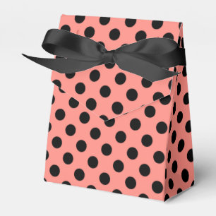 Schwarze Polka-Punkte auf Pfirsich Geschenkschachtel