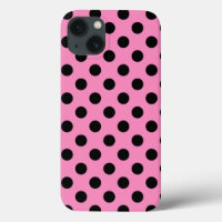 Schwarze Polka Punkte auf rosa Case-Mate iPhone Ge