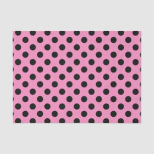 Schwarze Polka-Punkte auf Rosa Seidenpapier
