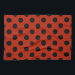 Schwarze Polka Punkte auf rot Küchentuch<br><div class="desc">Schwarze Polka Punkte auf rot</div>