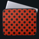 Schwarze Polka Punkte auf rot Laptopschutzhülle<br><div class="desc">Schwarze Polka Punkte auf rot</div>