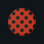 Schwarze Polka Punkte auf rot Magnet<br><div class="desc">Schwarze Polka Punkte auf rot</div>