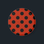 Schwarze Polka Punkte auf rot Magnet<br><div class="desc">Schwarze Polka Punkte auf rot</div>