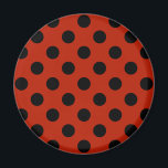 Schwarze Polka Punkte auf rot Magnet<br><div class="desc">Schwarze Polka Punkte auf rot</div>