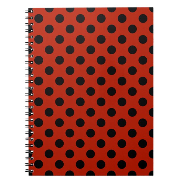 Schwarze Polka Punkte auf rot Notizblock (Vorderseite)