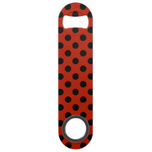 Schwarze Polka Punkte auf rot