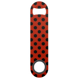Schwarze Polka Punkte auf rot Speedflaschenöffner