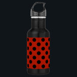 Schwarze Polka Punkte auf rot Trinkflasche<br><div class="desc">Schwarze Polka Punkte auf rot</div>