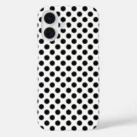 Schwarze Polka Punkte auf Weiß