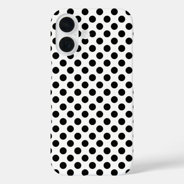 Schwarze Polka Punkte auf Weiß Case-Mate iPhone Hülle (Rückseite)