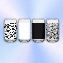 Schwarze Polka Punkte auf Weiß | Dosenglas