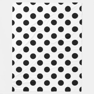Schwarze Polka Punkte auf weiß Fleecedecke