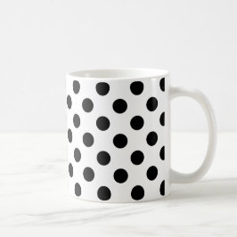 Schwarze Polka Punkte auf weiß Kaffeetasse