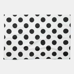 Schwarze Polka Punkte auf weiß Küchentuch