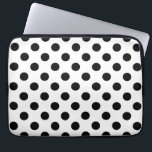 Schwarze Polka Punkte auf weiß Laptopschutzhülle<br><div class="desc">Schwarze Polka Punkte auf weiß</div>