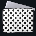 Schwarze Polka Punkte auf weiß Laptopschutzhülle<br><div class="desc">Schwarze Polka Punkte auf weiß</div>