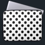 Schwarze Polka Punkte auf weiß Laptopschutzhülle<br><div class="desc">Schwarze Polka Punkte auf weiß</div>