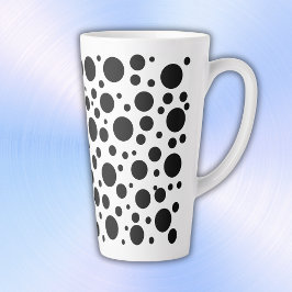 Schwarze Polka Punkte auf Weiß | Milchtasse