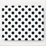 Schwarze Polka Punkte auf weiß Mousepad<br><div class="desc">Schwarze Polka Punkte auf weiß</div>