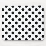 Schwarze Polka Punkte auf weiß Mousepad<br><div class="desc">Schwarze Polka Punkte auf weiß</div>