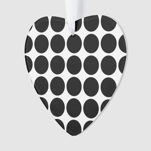 Schwarze Polka Punkte auf Weiß Ornament (Vorderseite)