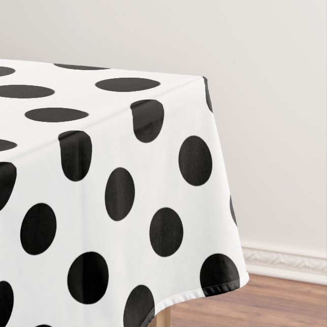 Schwarze Polka Punkte auf weiß Tischdecke (Beispiel)