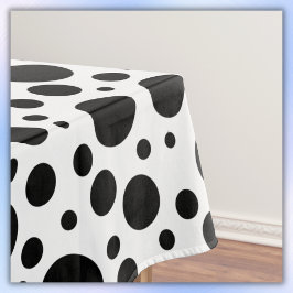 Schwarze Polka Punkte auf Weiß | Tischdecke