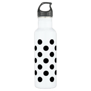 Schwarze Polka Punkte auf weiß Trinkflasche