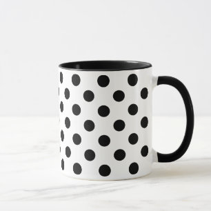 Schwarze Polka Punkte auf weißem Hintergrund Tasse